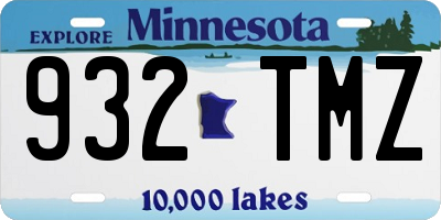 MN license plate 932TMZ