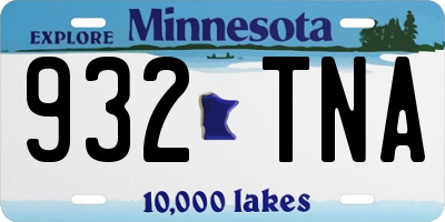MN license plate 932TNA