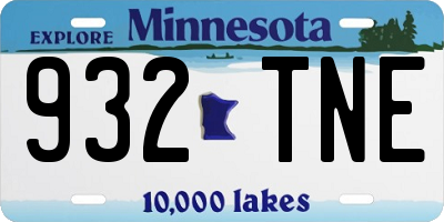 MN license plate 932TNE