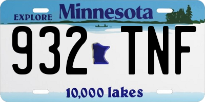 MN license plate 932TNF