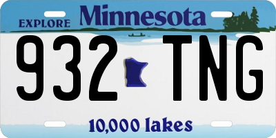 MN license plate 932TNG
