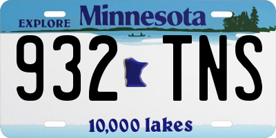 MN license plate 932TNS