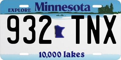 MN license plate 932TNX