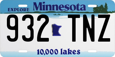 MN license plate 932TNZ