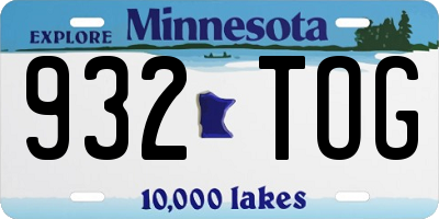 MN license plate 932TOG