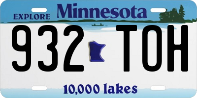 MN license plate 932TOH