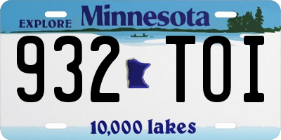 MN license plate 932TOI