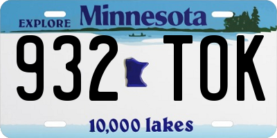 MN license plate 932TOK