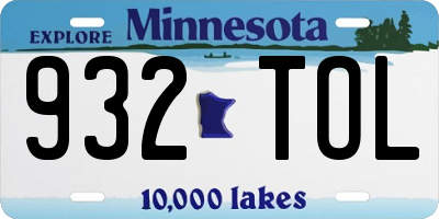 MN license plate 932TOL