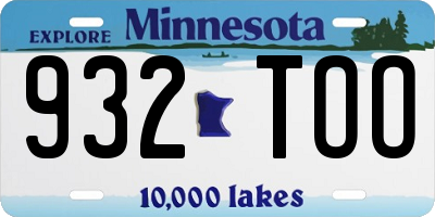 MN license plate 932TOO