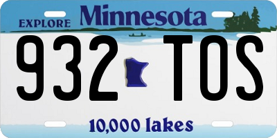 MN license plate 932TOS