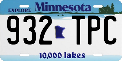 MN license plate 932TPC