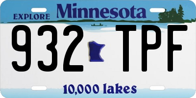 MN license plate 932TPF