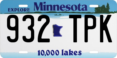 MN license plate 932TPK