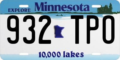 MN license plate 932TPO