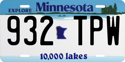 MN license plate 932TPW