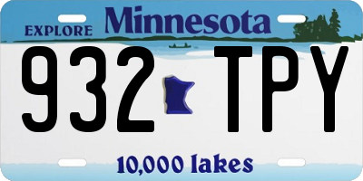 MN license plate 932TPY