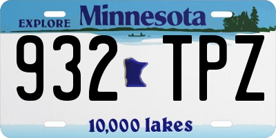 MN license plate 932TPZ