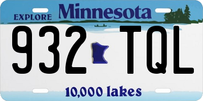 MN license plate 932TQL