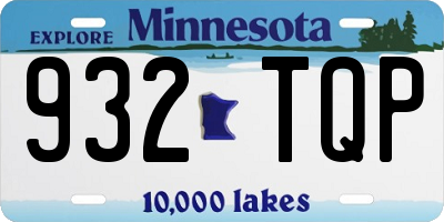 MN license plate 932TQP