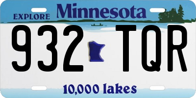 MN license plate 932TQR