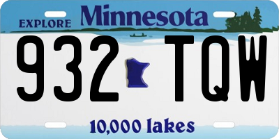 MN license plate 932TQW