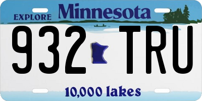 MN license plate 932TRU