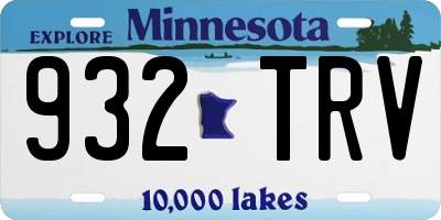 MN license plate 932TRV