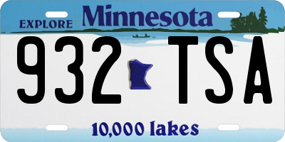 MN license plate 932TSA