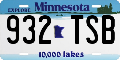 MN license plate 932TSB