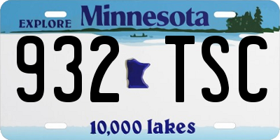 MN license plate 932TSC