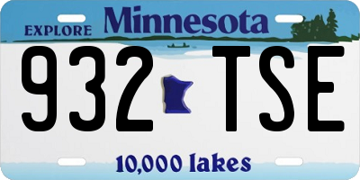 MN license plate 932TSE