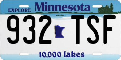 MN license plate 932TSF