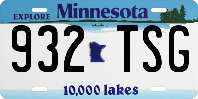 MN license plate 932TSG