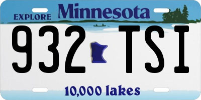 MN license plate 932TSI