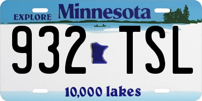 MN license plate 932TSL