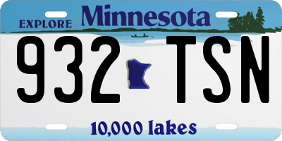 MN license plate 932TSN