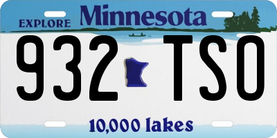 MN license plate 932TSO