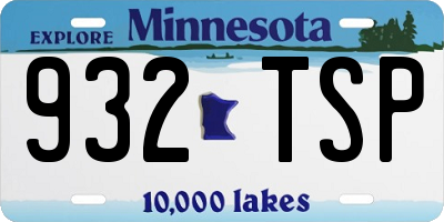 MN license plate 932TSP