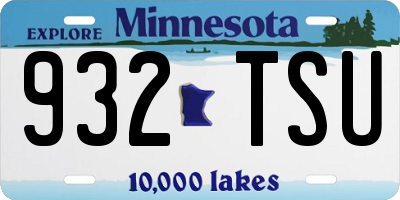 MN license plate 932TSU
