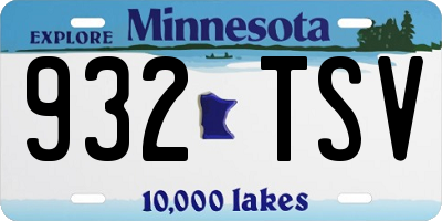 MN license plate 932TSV