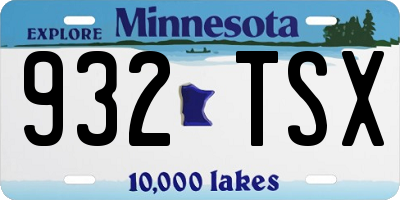 MN license plate 932TSX