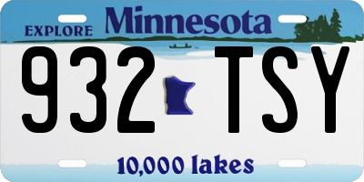 MN license plate 932TSY