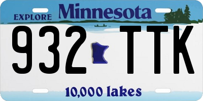 MN license plate 932TTK