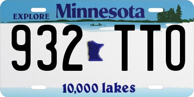 MN license plate 932TTO