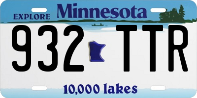 MN license plate 932TTR