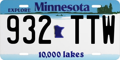 MN license plate 932TTW