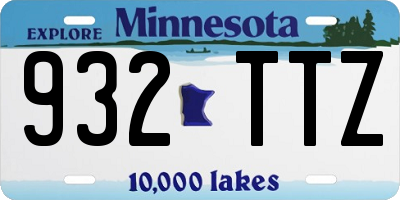 MN license plate 932TTZ