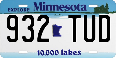 MN license plate 932TUD