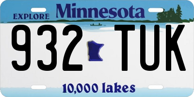 MN license plate 932TUK